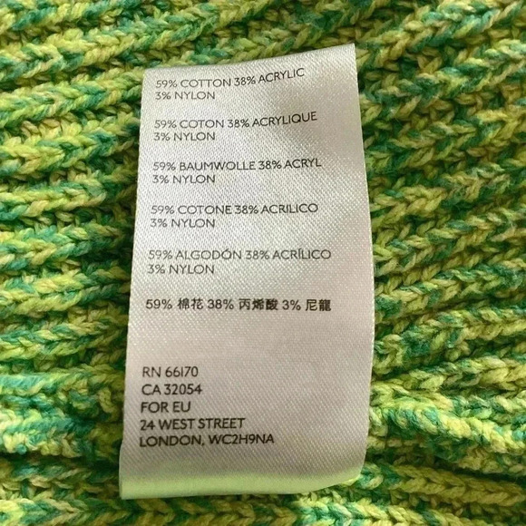 Urban outfitters oversized V-neck marled lime Knit Ribbed size Large Tunic - Picture 9 of 11